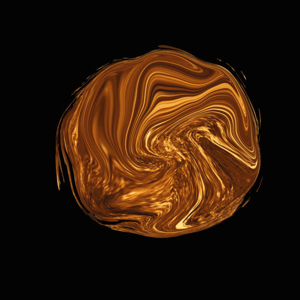 istock Gold splashes on a black background.  Abstract texture, background. 1223251470