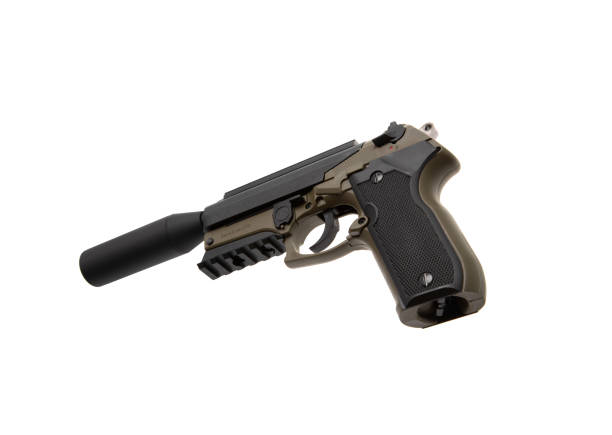 istock Pneumatic pistol isolated on white background. 1223251716