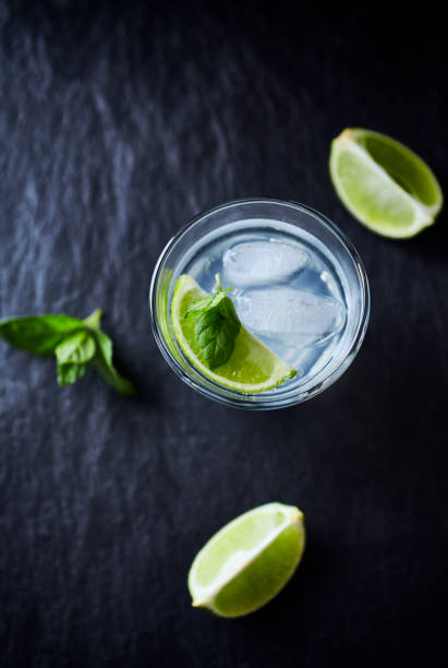 istock Gin and Tonic on black stone background. 1223252018