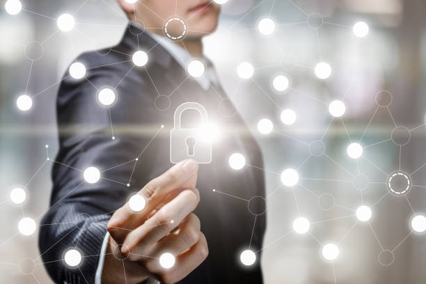 istock Concept of protection and security of a network connection system. 1223253283