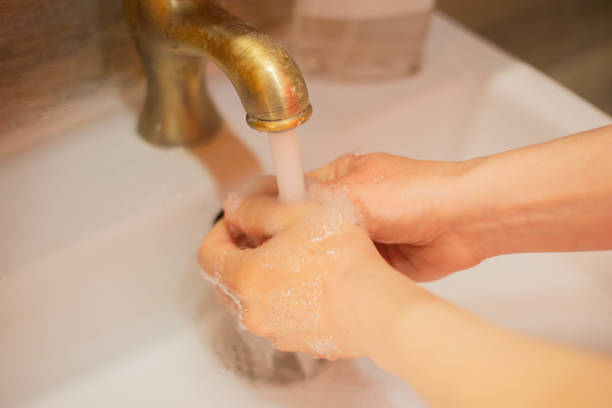 istock Hand wash with soap, cleanliness and hygiene 1223254753