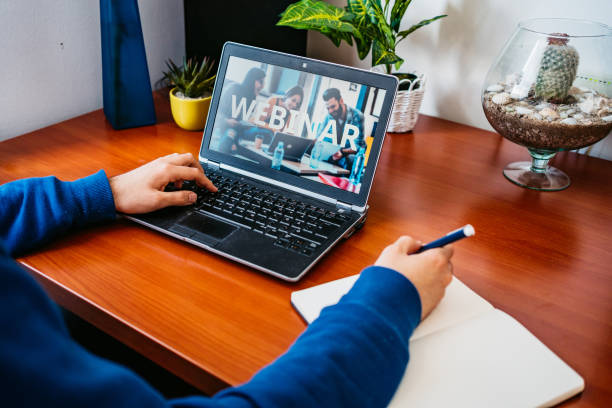 istock Man attending the webinar from home 1223257105