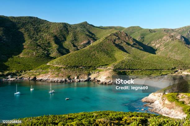 View Of Lanse Daliso In Cap Corse France Stock Photo - Download Image Now - Corsica, Cap Corse, Beach