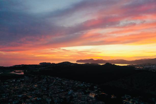 istock Pink Sunset Over Beautiful Spanish Town 1223260203