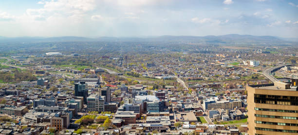 istock Quebec City Saint-Roch panoramic aerial view on a sunny Springtime day 1223260386