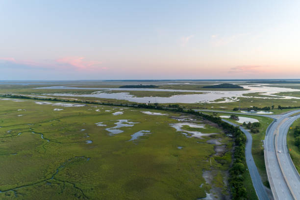 istock Aerial View over Coastal Georgia Marsh 1223260467