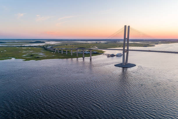 istock Drone View of Georgia River and Bridge 1223260470
