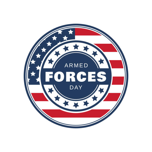 Armed Forces Day badge isolated on white background. Vector Armed Forces Day badge isolated on white background. Vector illustration. EPS10 military parade stock illustrations