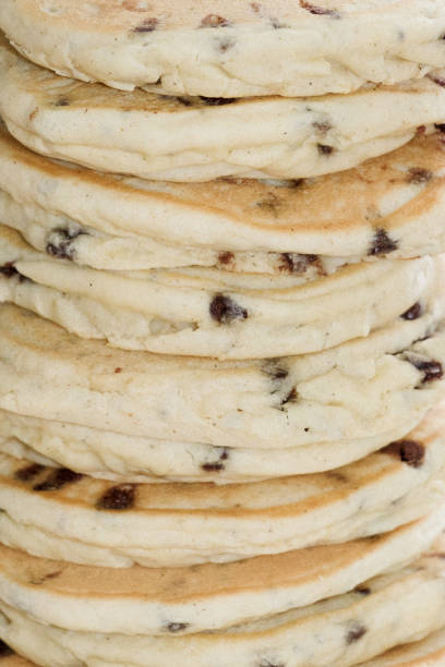 Close up of chocolate chip pancakes