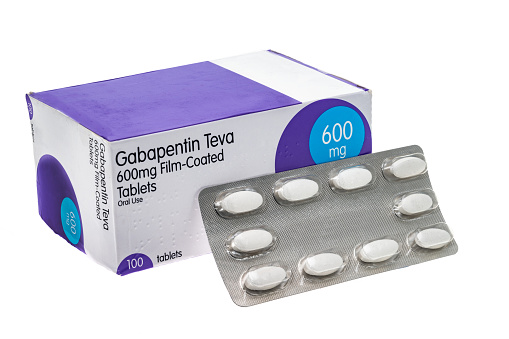 A box of generic Gabapentin pills.     Gabapentin is a medication used to treat epilepsy, neuropathic pain, hot flashes, and restless legs syndrome.