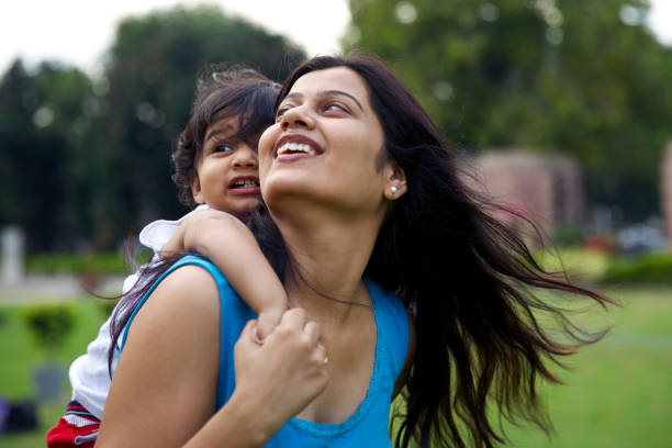 istock Mother and the little kid having fun together. 1223270956