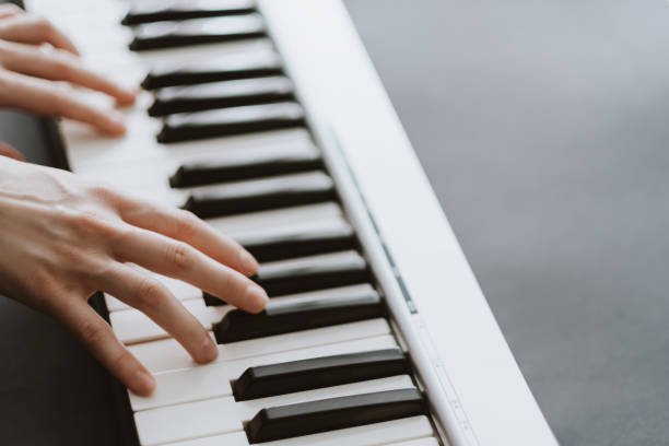 istock Pianist playing on a midi keyboard. 1223272601