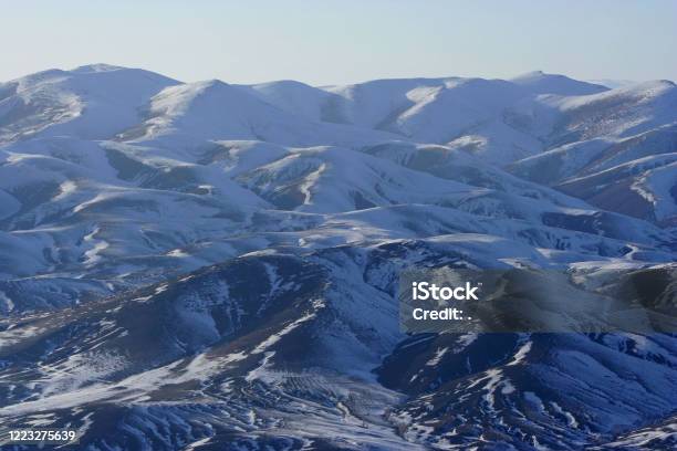 Snow At Aladaglarnigdeturkey Stock Photo - Download Image Now - Beauty In Nature, High Angle View, Hill