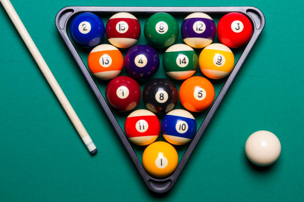 istock Billiard balls arranged in a triangle viewed from above 1223276330