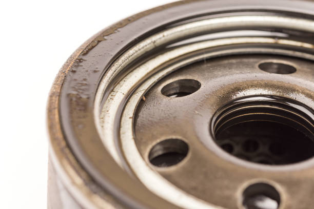 istock Macro close up car oil filter over white background 1223276600