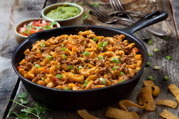 istock Creamy Beef Taco Macaroni and Cheese 1223277912