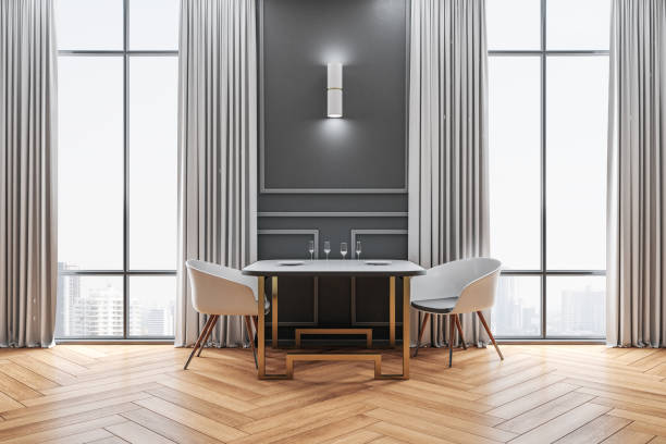 istock Luxury cafe interior with decorative dining furniture 1223278097