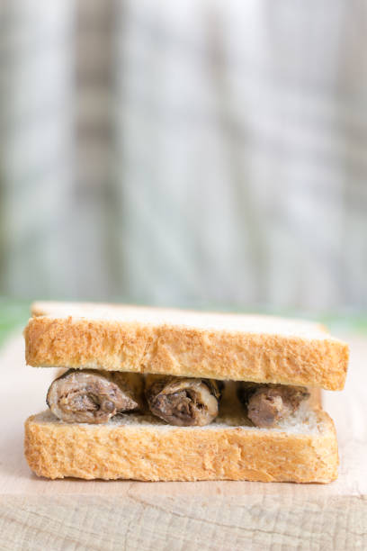 istock Side view marinated sardines toast sandwich 1223279192
