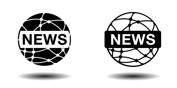 World News Icons. Trendy simple flat symbols for website design or mobile app buttons. Vector illustration. Flat art icon. Vector illustration for design element use. computer icon articles newspaper the media stock illustrations