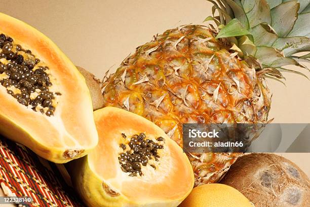 Mixed Tropical Fruit Stock Photo - Download Image Now - Papaya, Pineapple, Close-up