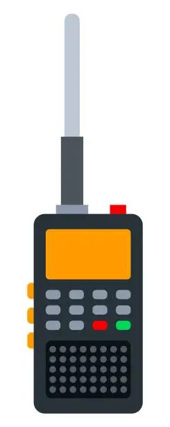 Vector illustration of Police walkie-talkie vector icon flat