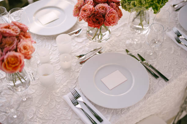 Table setting for an event party or wedding reception