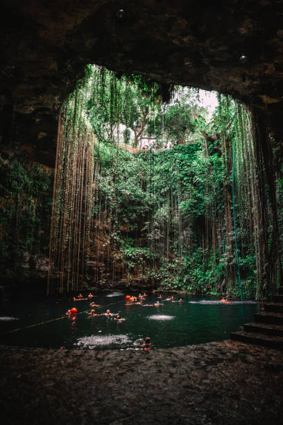 istock Cenote Ecoturistico Ik-Kil with blue clear water 1223293512