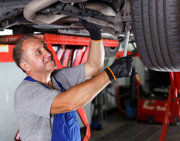 istock Mechanic engaged in car repair 1223294545