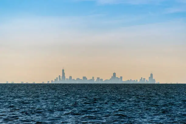 Photo of Chicago Skyline. Seen from Lake Michigan