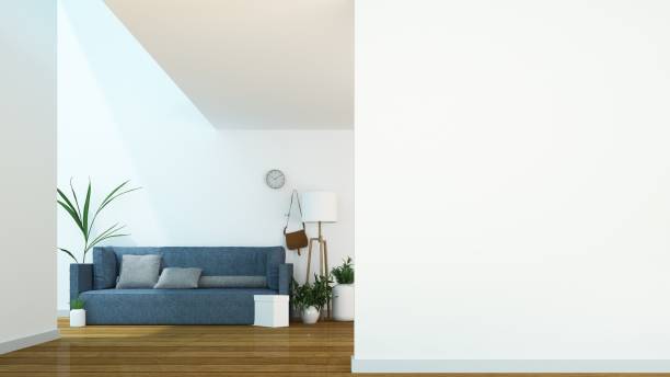 istock Relax space interior minimal and wall decoration empty in apartment- 3D rendering 1223306655