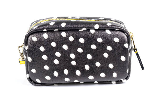 istock Leather cosmetic bag on white background. 1223313795
