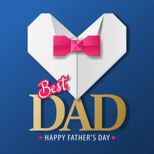 Vector illustration of Father's Day Origami Shirt & Bow Tie