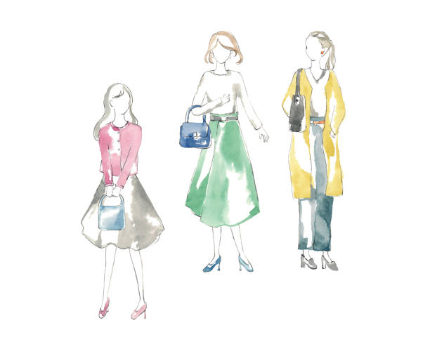 Fashion design Fashion design
Ladies fashion, pastel colors business casual fashion stock illustrations