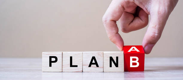 istock Businessman hand flipping wooden cube blocks with PLAN A change to PLAN B text on table background. strategy, analysis, marketing, project and Crisis concepts 1223324540