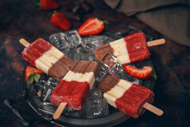 istock Vanilla, Strawberry, Chocolate, Yogurt Ice Cream on Stick 1223327437