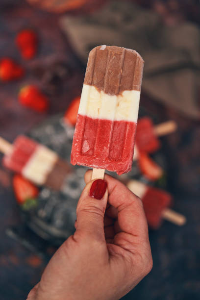 istock Vanilla, Strawberry, Chocolate, Yogurt Ice Cream on Stick 1223327461