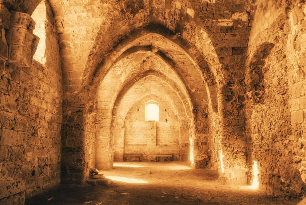 istock Vaulted hall inside the citadel of Othello's Tower. 1223330661