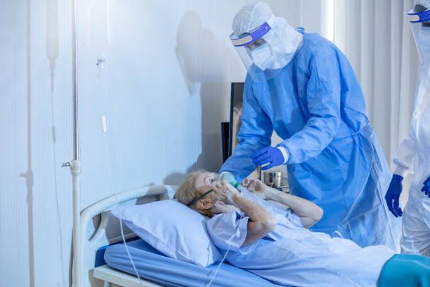 istock Hopeless mood on Infected covid19 patient 1223331699