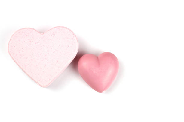 istock soap-heart and bath bomb pink, hand made isolated on white 1223336117
