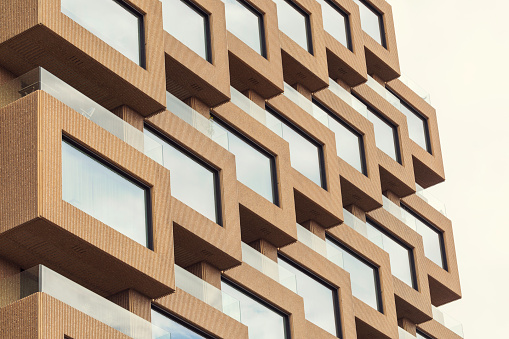 Detail from the newly constructed Norra Tornen apartment buildings, \