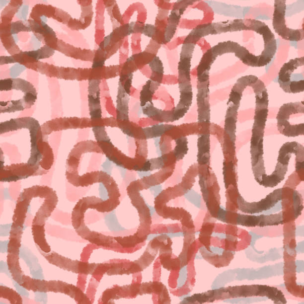 istock Abstract geometric seamless pattern made of curved lines shapes, tubes and pipes 1223343432