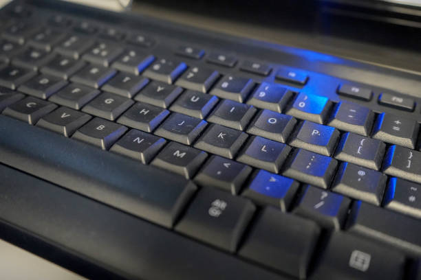 istock Close up of a black office computer keyboard 1223344599