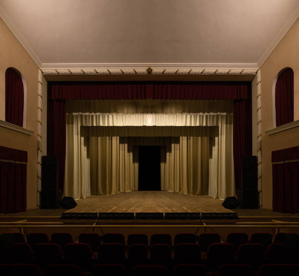 istock Theater lights spotlights and smoke over the stage 1223347596