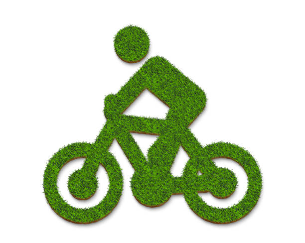 istock green grass bicycle isolated on a white background 1223348394