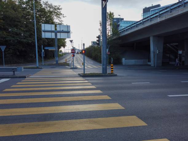 istock City life concept. Empty Crosswalk in Geneva. 1223348509