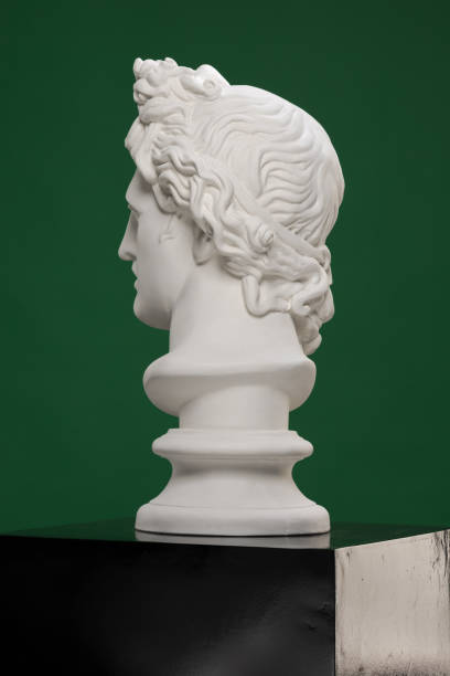 istock White gypsum statue of Apollo's head 1223348973