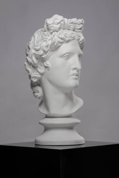 istock White gypsum statue of Apollo's head 1223349718