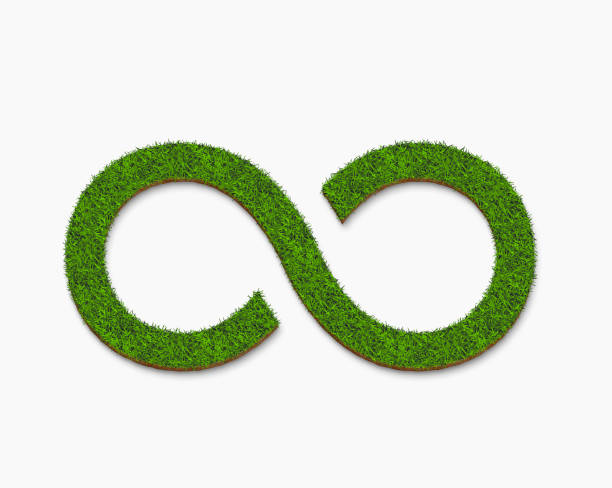 istock infinity icon logo from green grass texture isolated on white background 1223350280