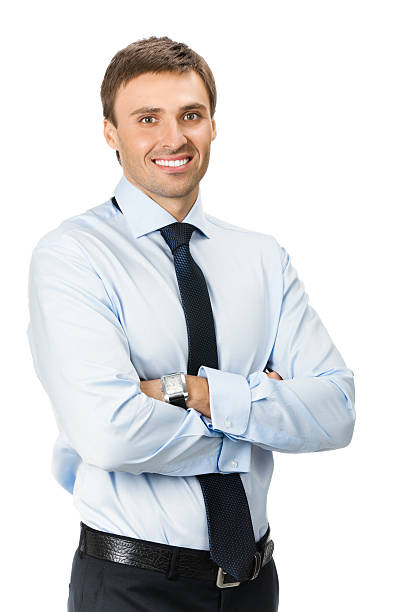 istock Happy smiling business man, isolated on white 122335544