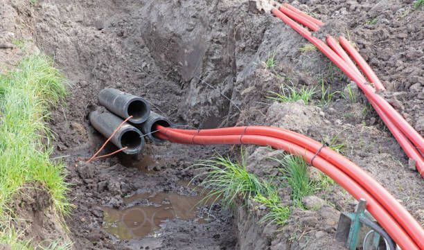 istock Installation of underground cable; electricity, internet or something else 1223356316